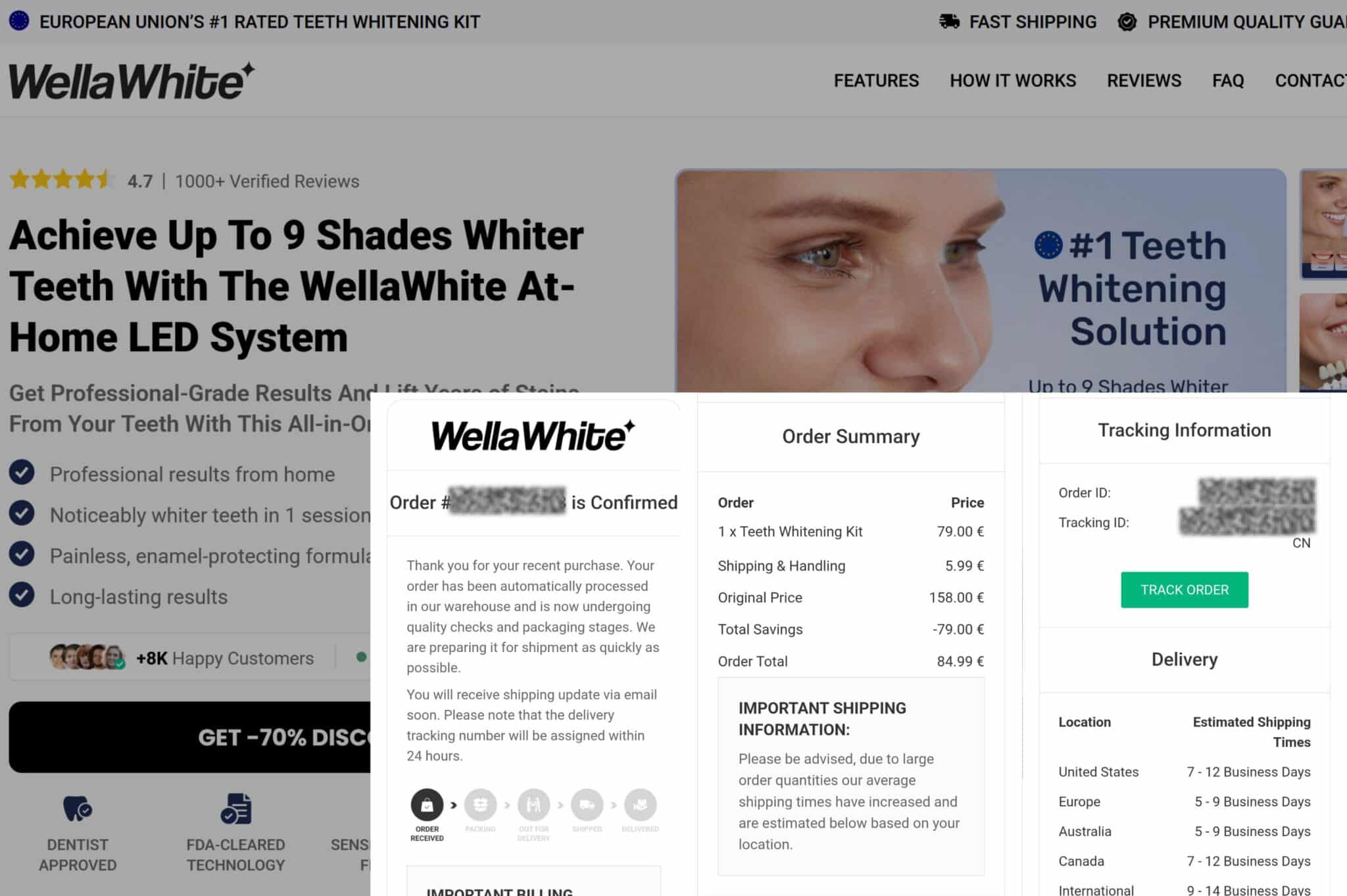 WellaWhite Bestellung nie angekommen